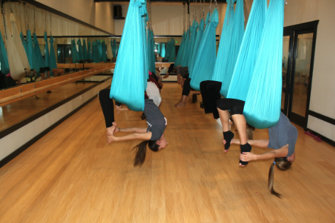 Twist and turn with anti-gravity yoga 