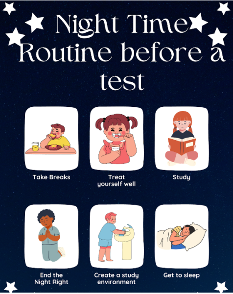 Night time routine before a test